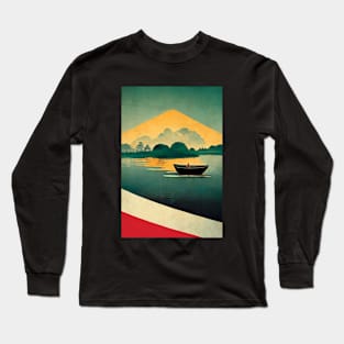 Lake Boat Retro Long Sleeve T-Shirt